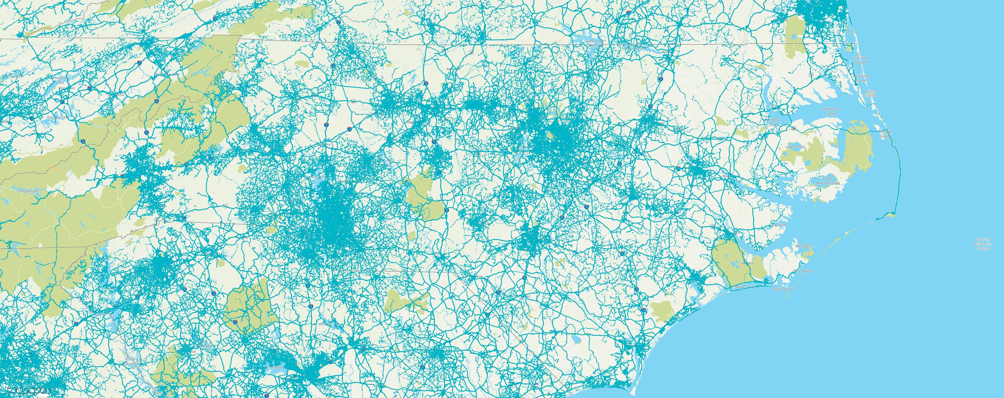 One week of Vizzion on-vehicle camera coverage in North Carolina.